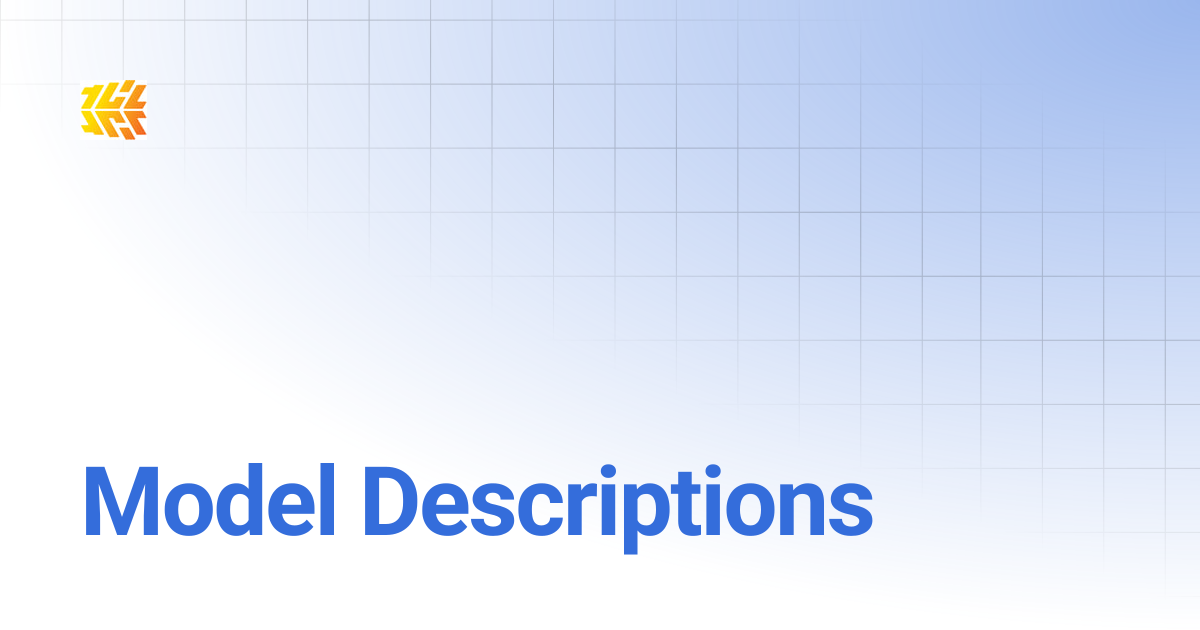 Model Descriptions | Gen 3.0 | Support
